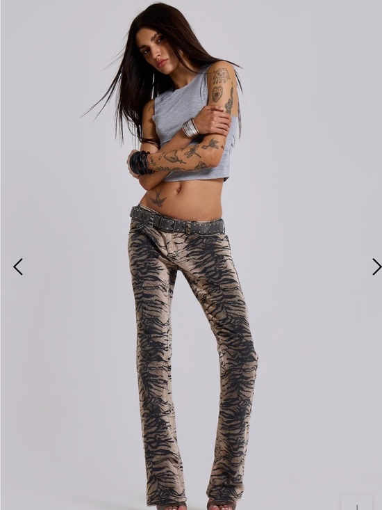 Jaded London Denim - Jaded London- Leona Bootcut Cooper Jeans in Tiger